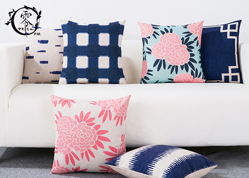 European Style Linen Square Throw Pillow , Cushion Cover Pillowcase Sofa Decorative Pillows