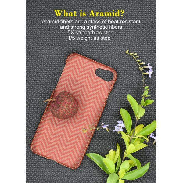Orange Color M Texture Style Real Aramid Fiber Phone Case For iPhone SE