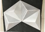 Powder Coat Pearl White Commercial Ceiling Tiles , 3D Triangle Clip Floating