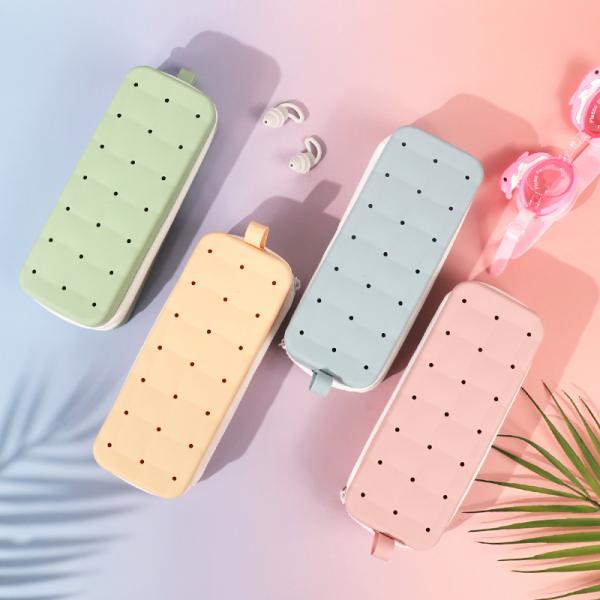 Large Capacity Double-Sided Silicone Swimming Goggles Box Breathable Glasses Protective Case for Outdoor Enthusiasts