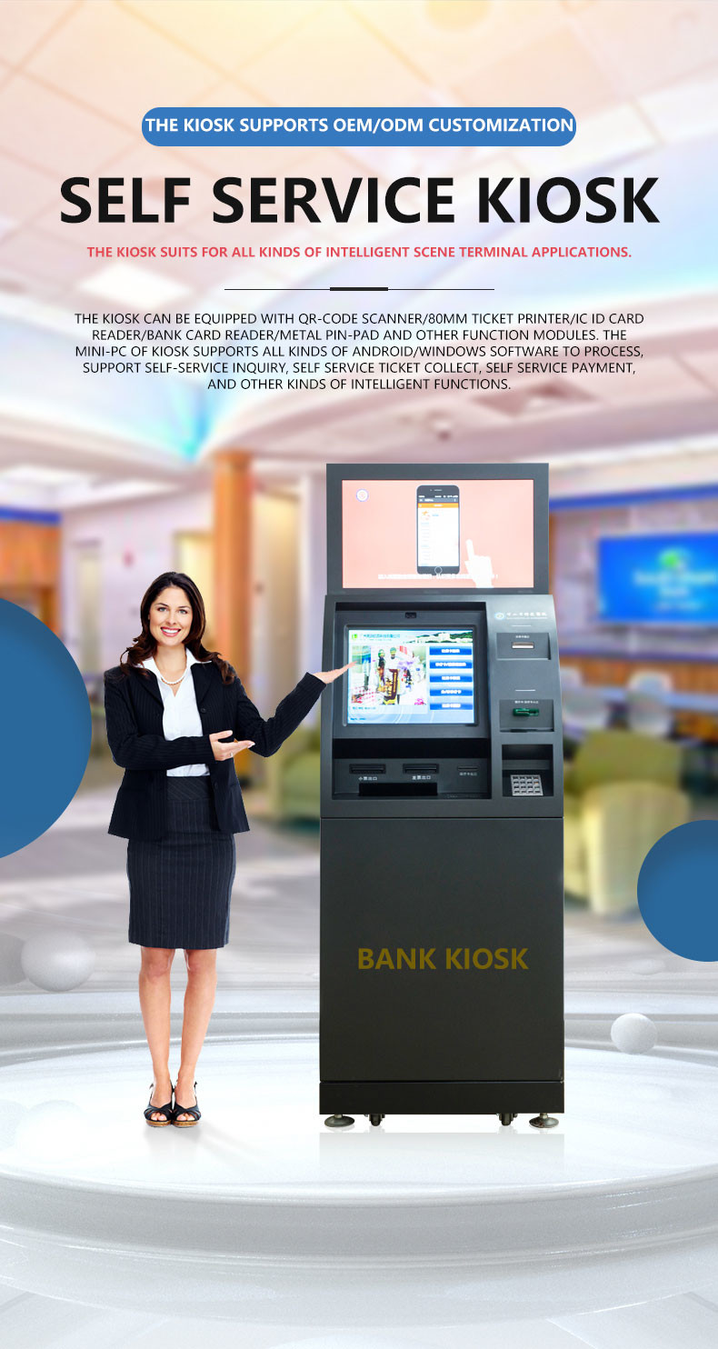 Top quality freestandingpayment kiosk Self Service Kiosk banking terminal for vending
