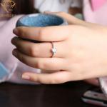 Rhodium Plating 925 Sterling Silver Diamond Ring Pave Setting