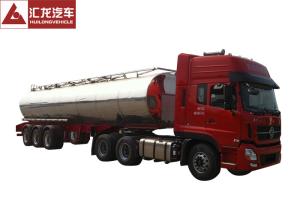 China Food Grade Milk Tank Trailer Dual Line Brake System Automatic Flux Valve wholesale