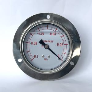 China SS Case Vacuum Pressure Gauge 75mm 0.1 MPa Flange Panel Mount Pressure Gauge wholesale