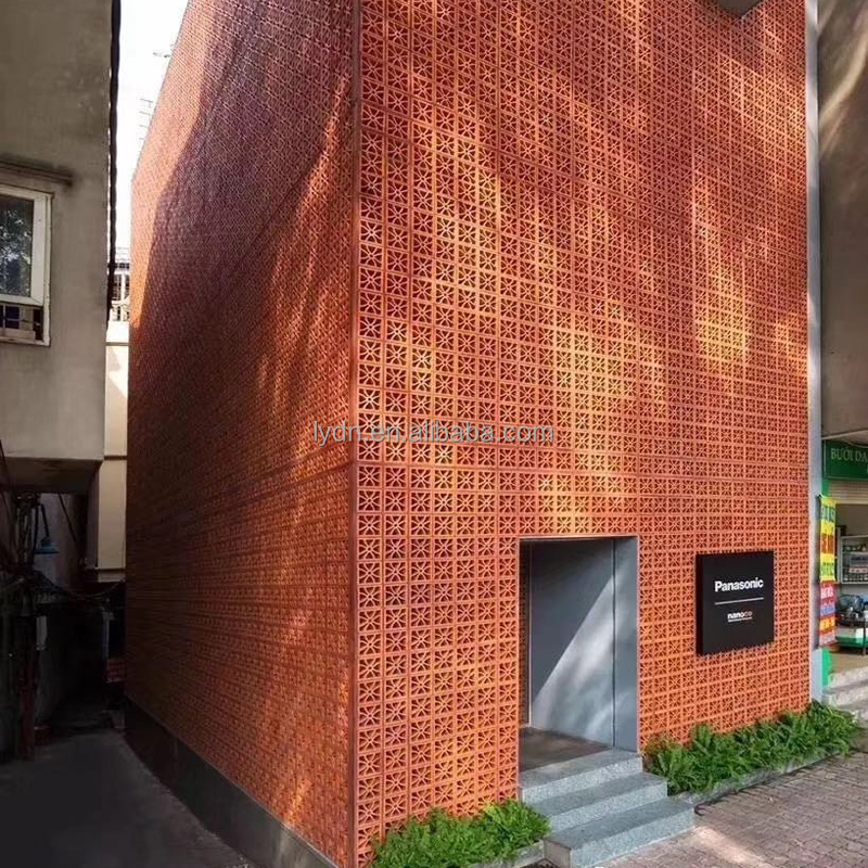 800 Centigrade Heat Insulation Terracotta House Build Block Decorative Material Rectangle Hollow Perforated Brick Outside