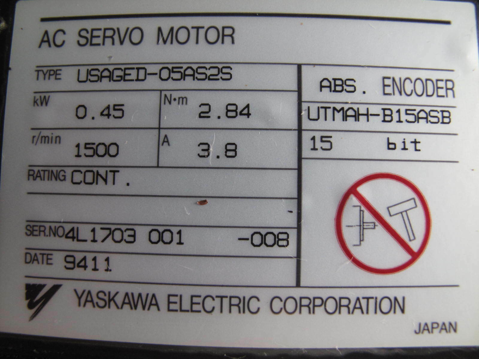 USAGED-05AS2S Ac Dc Servo Motor INPUT 2AMP 3PH 200V Original New,3-5 working day of deliver time .