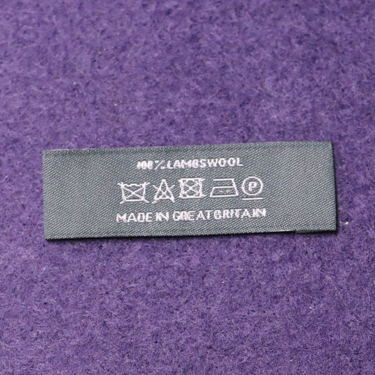 OEM Black Garment Woven Neck Labels End Fold Heat Cut Finishing