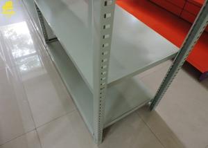 China Vertical Columns 50mm Steps Heavy Duty Steel Racks Office / Warehouse Used Gray White wholesale