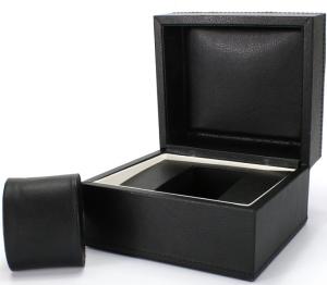 China Stamped Finish Black Mens Leather Watch Box With Logo OEM ODM Available wholesale