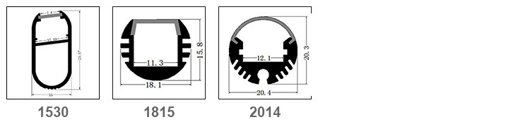 Round Aluminum LED Strip Profile SMD 3528 3014