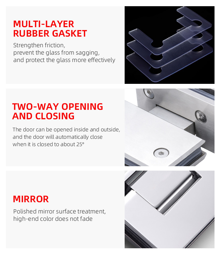 Square Glass to Glass Shower Room Glass Hinge with Polished Chrome Straight Edge Design