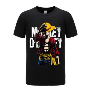 China Casual Luffy Character Anime Couple Shirts O Shaped Neck Anti Bacterial Breathable wholesale