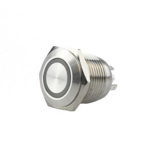 China Stainless Steel Waterproof Panel Mount Button Momentary Switch 12mm With Led Light wholesale
