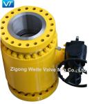 DN200 Soft Seated Ball Valve Gear Operated Trunnion Mounted