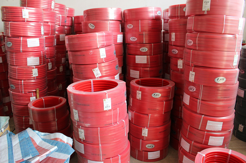 Red 90A Polyurethane V Belt Transmission belt Ceramic industrial