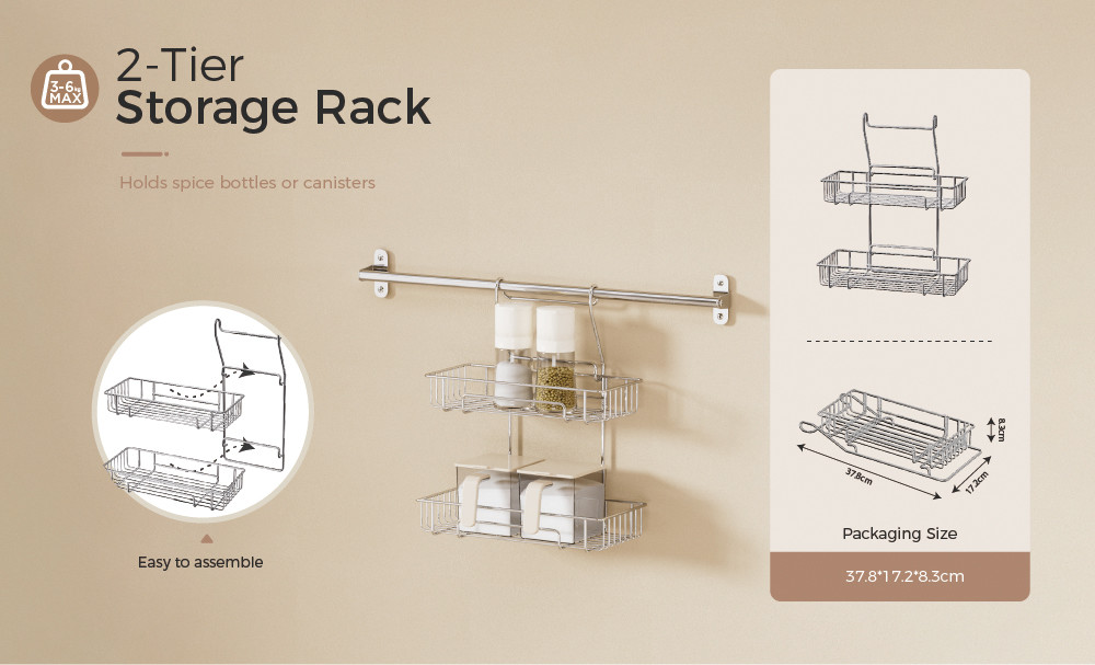Kitchen Spice Rack Hanging Ktichen Storage Organizer Sustainable Multifunctional Kitchen Organizer Set