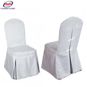 China White Long Skirt Hem Chair Slipcover With Portable Buttons Covers And Sashes wholesale