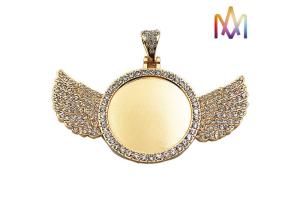 China Antifatigue Rustproof Round DIY Jewelry Charms With Wings wholesale