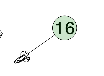 Push Rivet 1099269-00-B for Tesla MY/M3 with 6-6.4 Hole and 2-6 Grip in Black PA6/6 Plastic