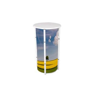 China Spiral Tower System Promotional Counter Stand , Exhibition Round Promotion Table wholesale
