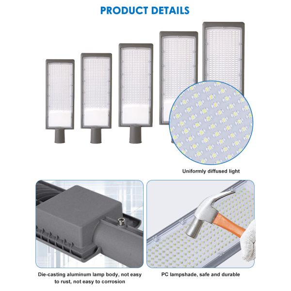 Waterproof Highway Road LED Cast Aluminum Street Lamp AC85-265V 120lm/W