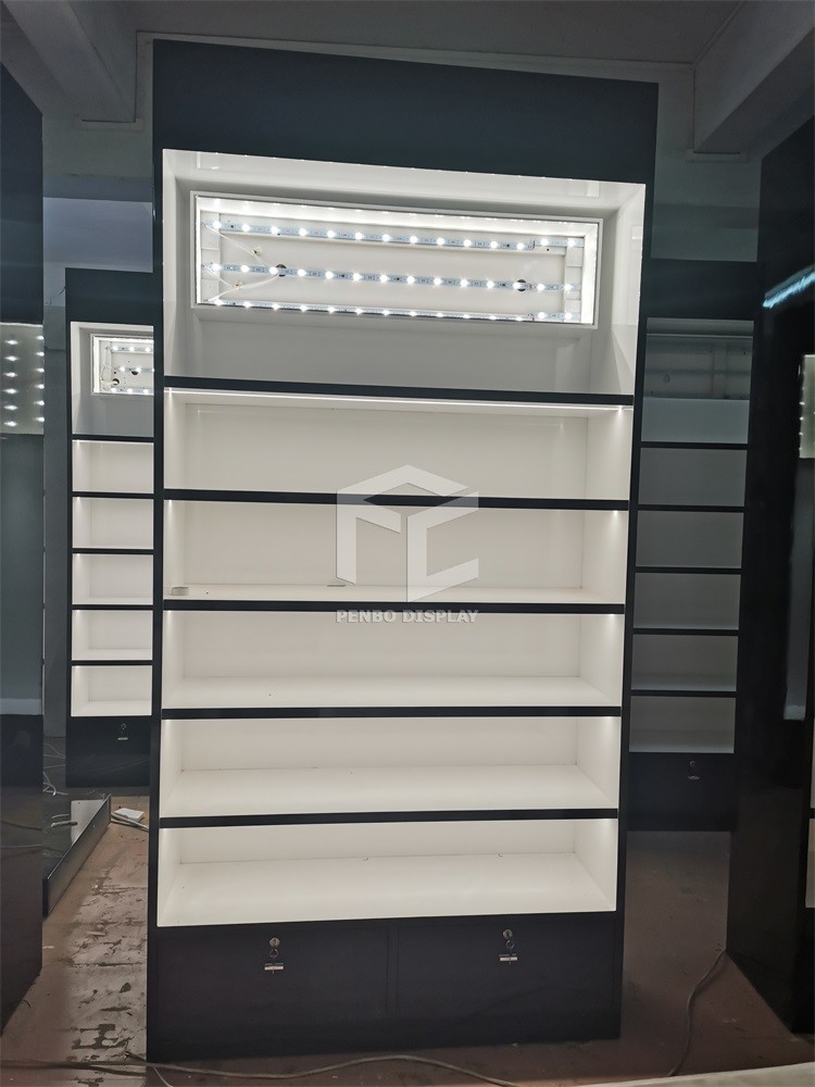 20mm MDF Skincare Display Shelves For Cosmetic Shop EPE Cotton Packaging
