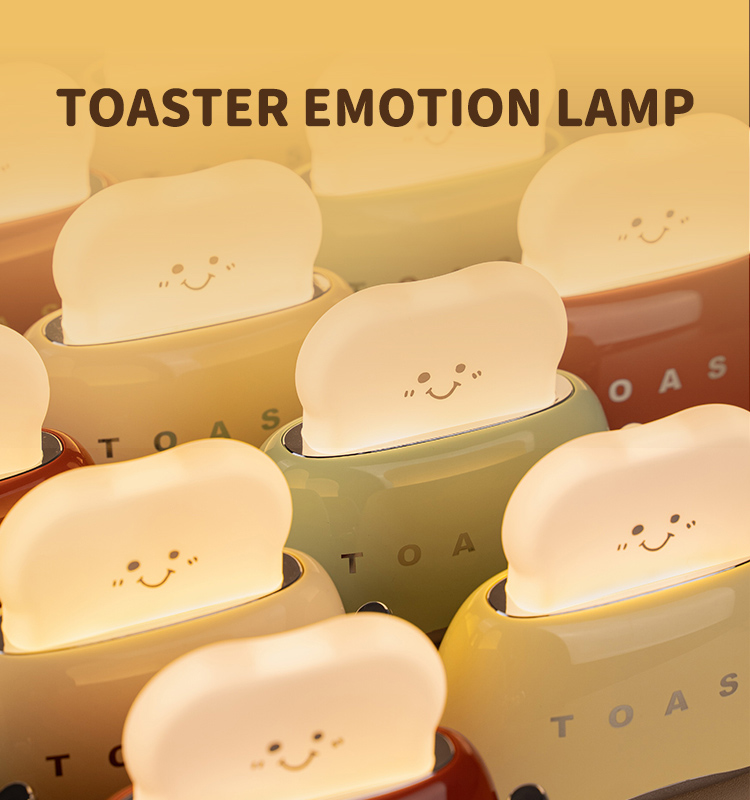 DIY Cute Desk Decor Toaster Lamp Home Decoration Night Light with Timer and Rechargeable