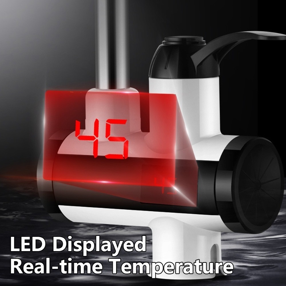 360 Degree Rotating Deck Mounted Heater Faucet Fast Heat Multifunction LVD