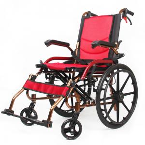 China Aluminum High-End Custom Models Lightweight Easy To Carry Foldable Manual Wheelchair With Removable Foam Seat Cushion wholesale