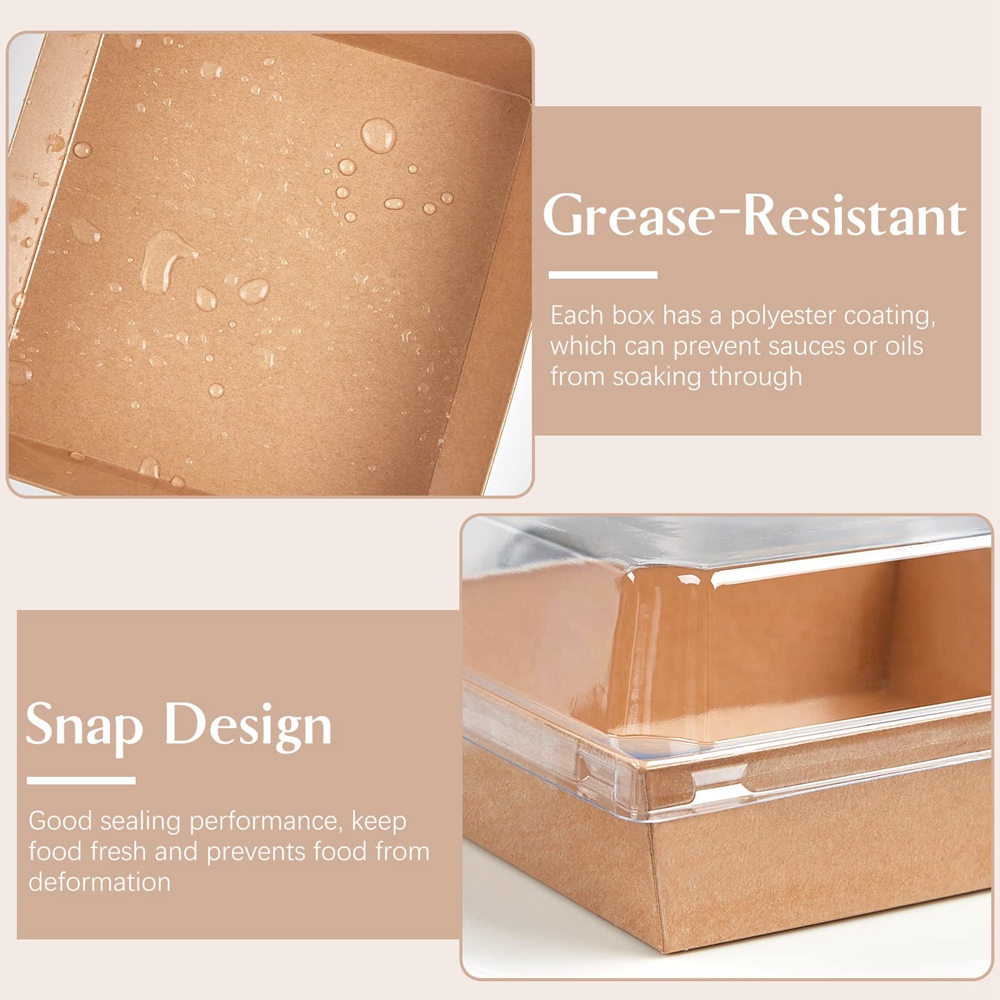 Convenient Takeaway Bento Box for Fast Food Restaurants Made of Food Grade Kraft Paper