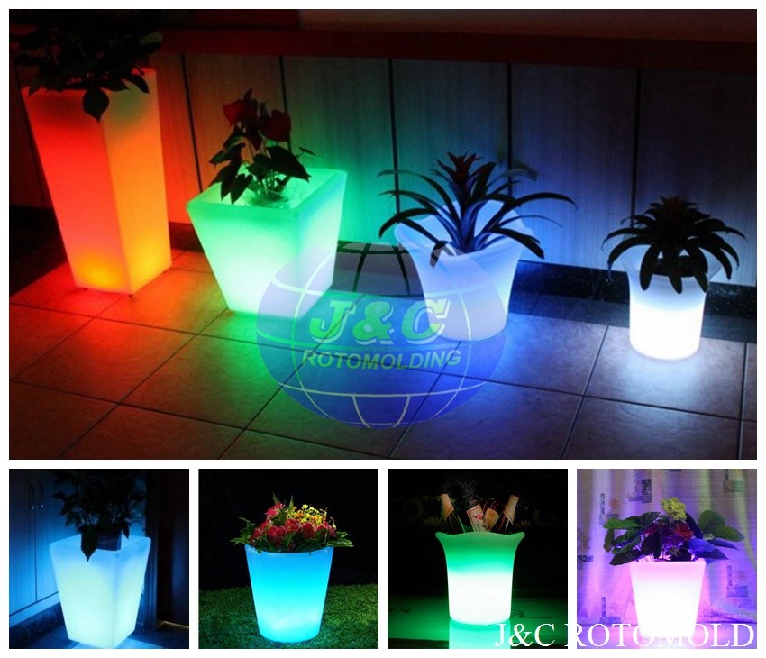 Round LED Light PlasticRotomolded Planters By Aluminum A356 Rotomolding Molds