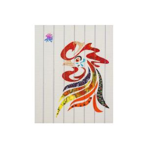 China Colorful Rooster Simple Ribbon Art , Hanging Home Decor Wall Painting wholesale
