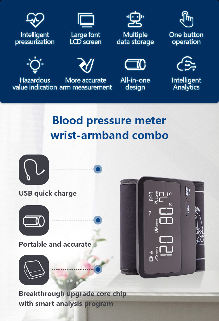 Automatic Home Medical Blood Pressure Monitors 2.95in OEM