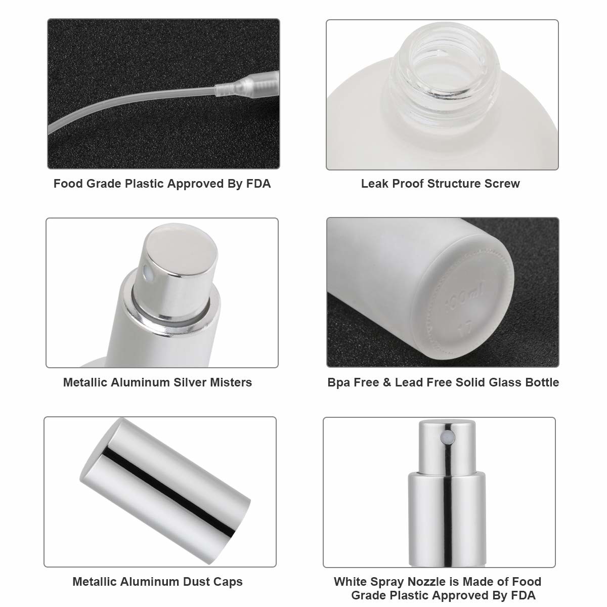 Frosted Clear Cosmetic Spray Bottles Durable Refillable Perfume Bottle