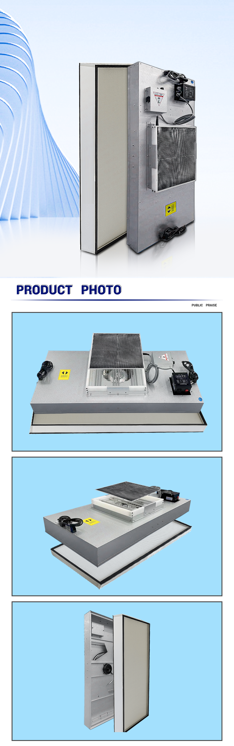 Dustproof High Performance FFU Clean Room For Laboratories High Airflow Capacity