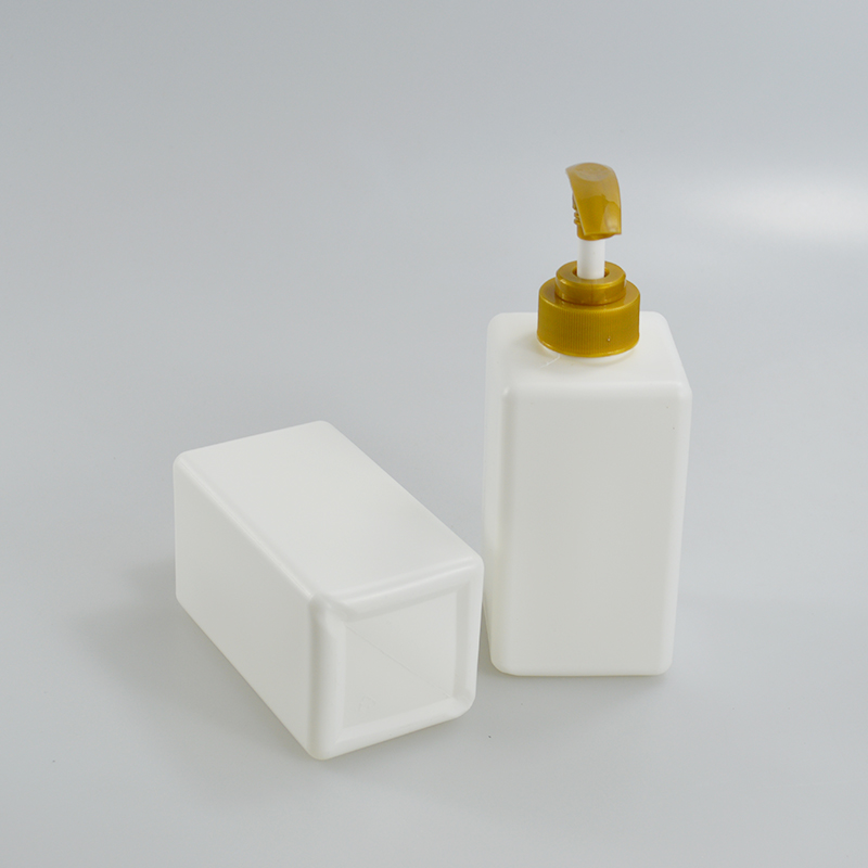 450ml HDPE Square Bottle for Shampoo and Lotion Square Plastic Shampoo Pump Bottle
