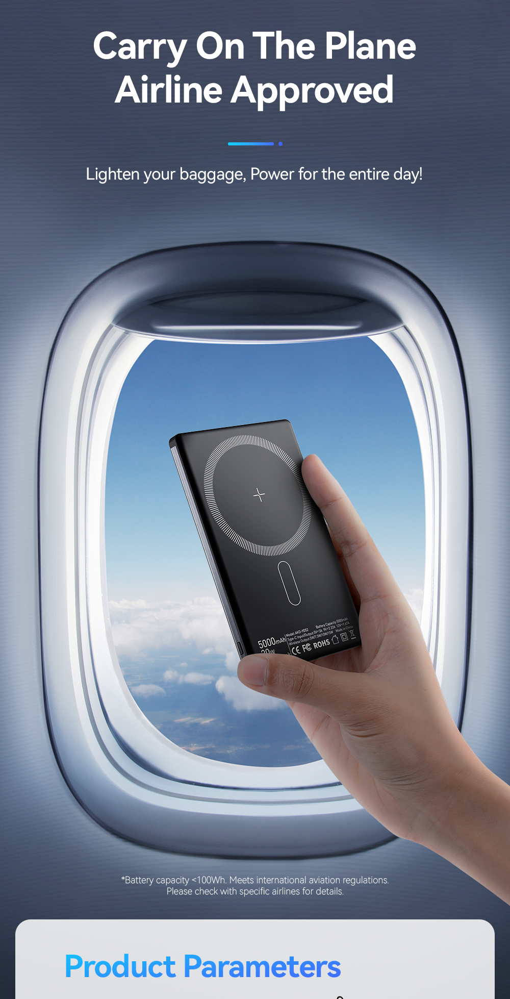 ABS PC Aluminum Alloy Fast Charging Power Bank Ultra Thin Wireless 5000mah