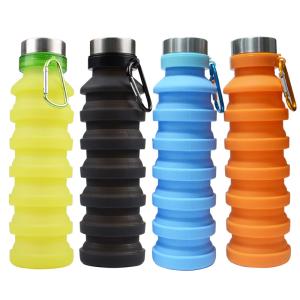 China 550ml Sport Silicone Portable Foldable Water Bottle wholesale