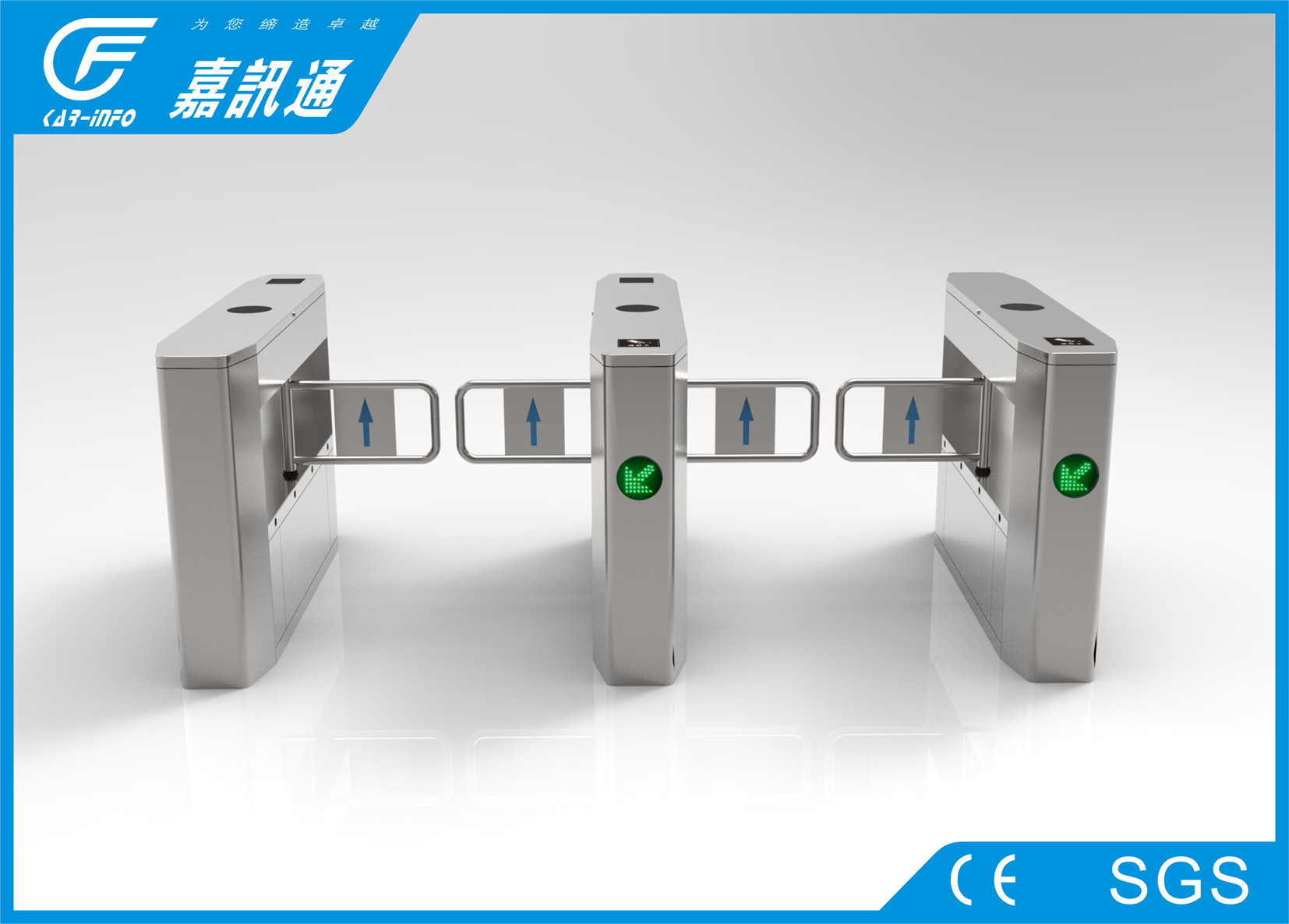 Pedestrian Barrier Gate With Alarm Function For Business Office Building