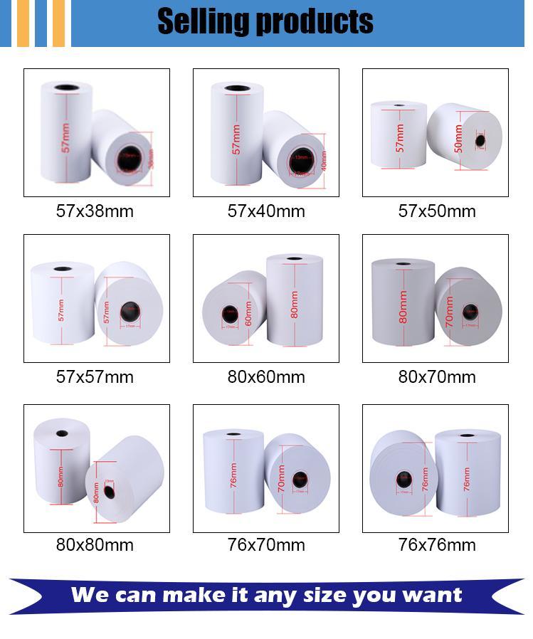 Offset Printing Compatible Thermal Receipt Paper 80*80mm 57*40mm for Writing Paper