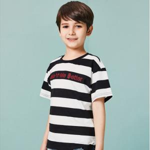 China Two-tone Texture T-Shirt Kids' Clothes Short Sleeve Cotton Boys Clothing wholesale