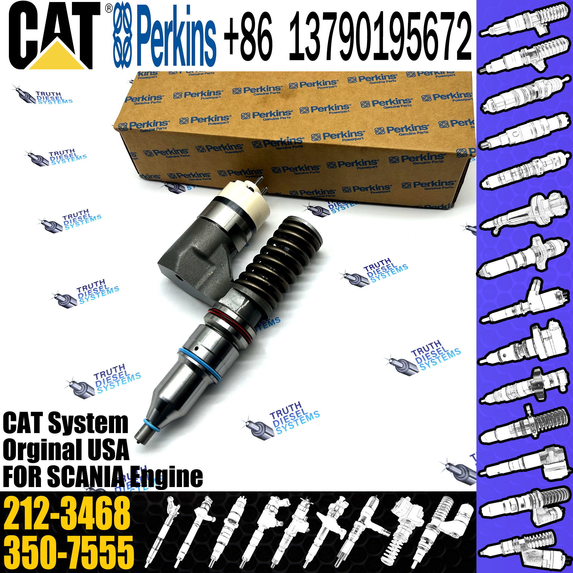 C10 Fuel Injector Assembly 203-7685 212-3467 212-3468 350-7555 317-5278 161-1785 10R-0967 10R-1259 10R-1258