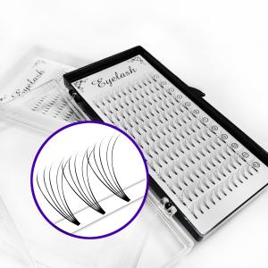 China OEM Black Color Russian Volume Lashes Customized Logo 8 - 18mm Length wholesale