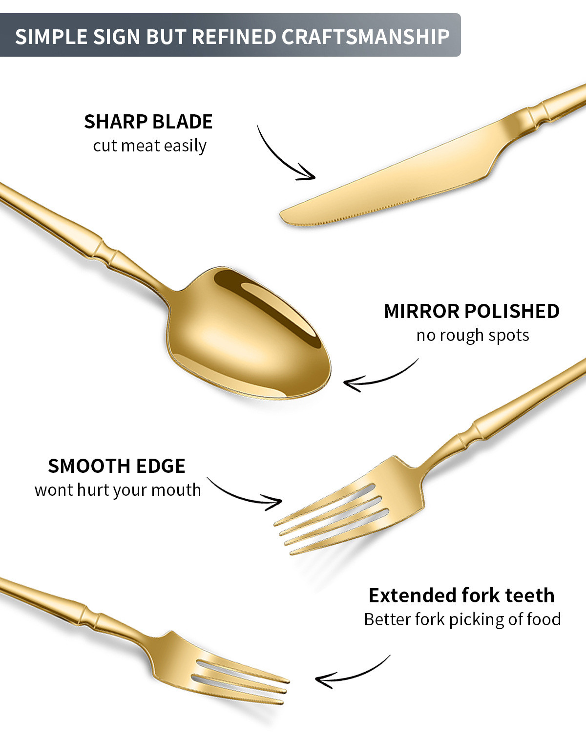 Stainless Steel Cutlery Set Small Waist Hammer Pattern Stainless Steel Western Cutlery Gift Box 30 Piece