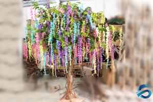 Odorless Artificial Wisteria Tree , Colorful Wisteria Wedding Centerpieces