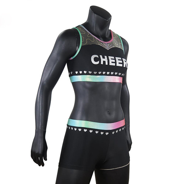 Unique Design Cheer Dance Clothes College Cheer Uniforms With Mesh Fabric