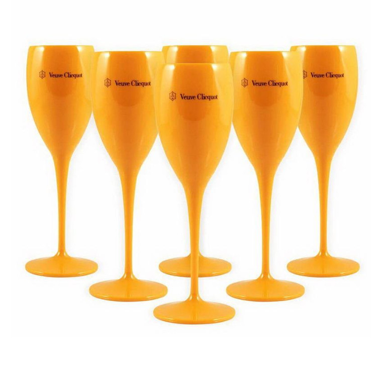 Eco - Friendly Clicquot Champagne Glasses Reusable Shatterproof Recyclable Veuve
