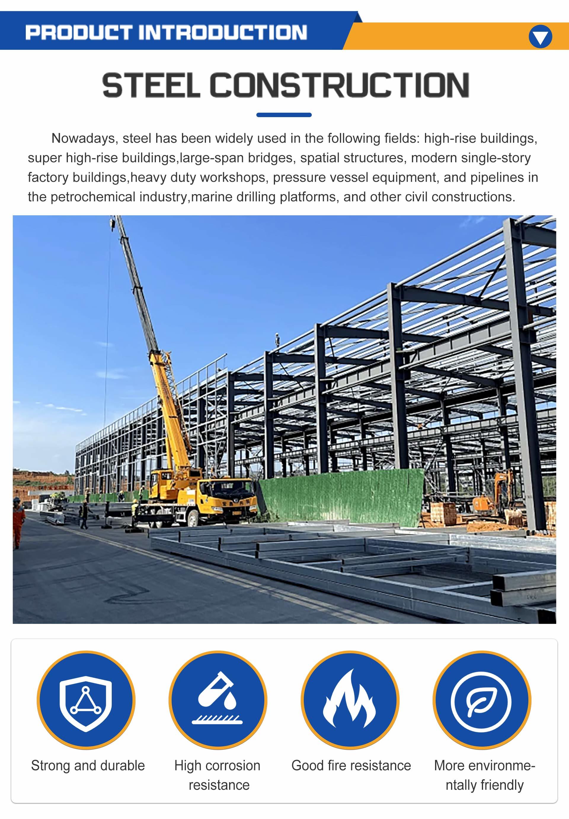 Commercial Steel Structure Buildings Metal Sheds Prefabricated Steel Reception Room