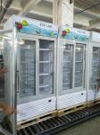 Vertical Frost Free Sliding Door Display Beverage Refrigerator / Glass Door