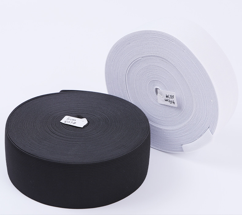 Large Stock Cheap 2 Inch Black Polyester Knitted Elastic For Garment